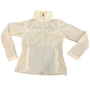 Columbia Women's White Lightweight Switchback Hooded‎ Packable Jacket Size M